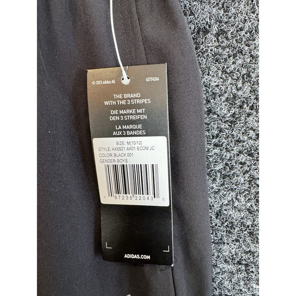 Adidas Boys Black  Sz M 10/12Climalite Athletic Training Pants Elastic Waist NEW - Picture 5 of 7